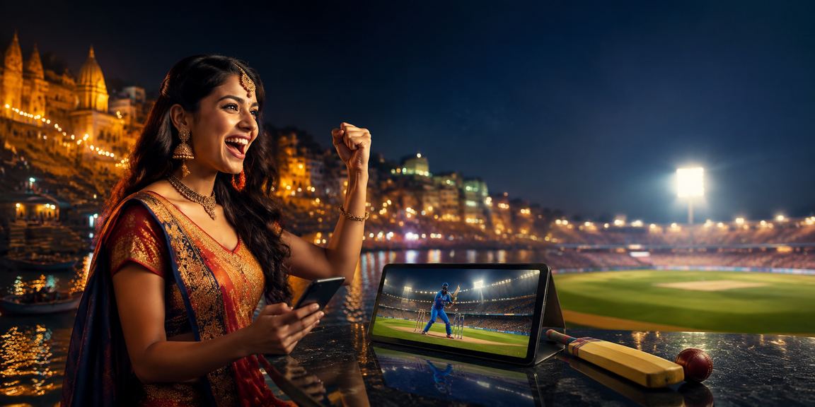 Cricket betting scene at Varanasi ghats